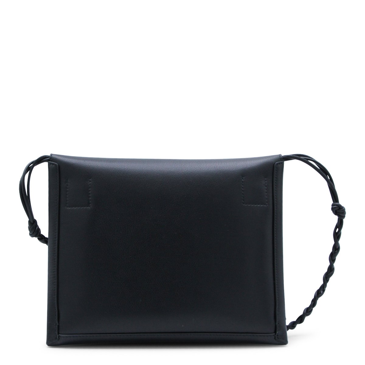 Jil Sander Tangle Flat Shoulder Bag with Subtle Logo Zwart