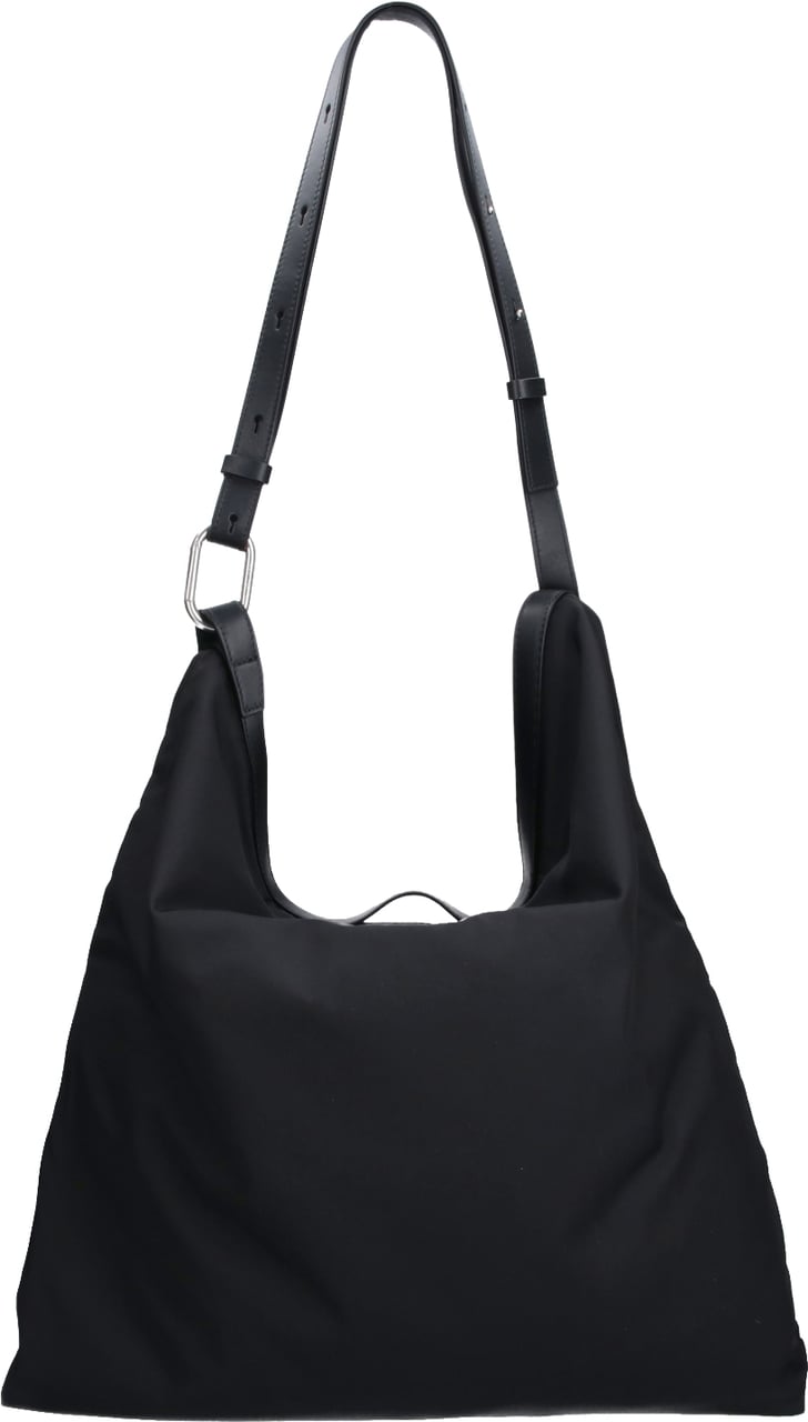 Jil Sander Black Soft Rolled Hobo Bag Zwart