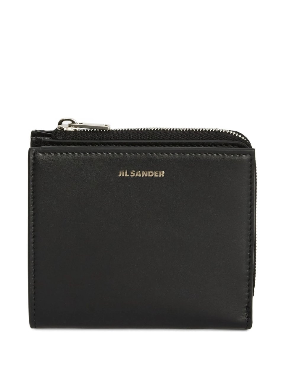 Jil Sander Compact Minimalist Portafoglio Metallic Wallet Zwart