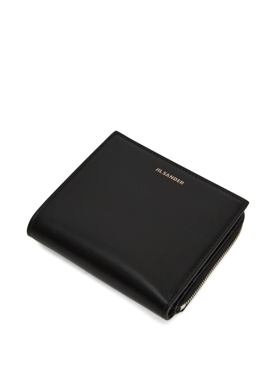 Jil Sander Compact Minimalist Portafoglio Metallic Wallet Zwart