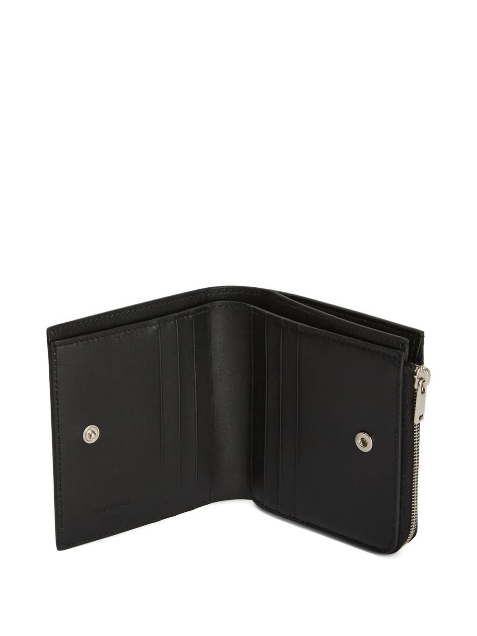 Jil Sander Compact Minimalist Portafoglio Metallic Wallet Zwart