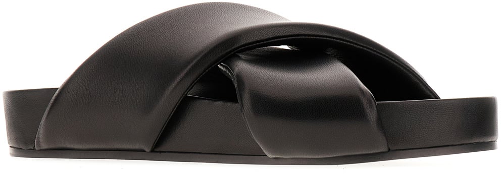 Jil Sander Jil Sander Black nappa leather slippers Zwart