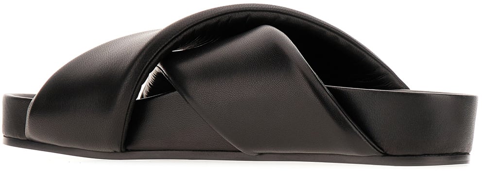 Jil Sander Jil Sander Black nappa leather slippers Zwart