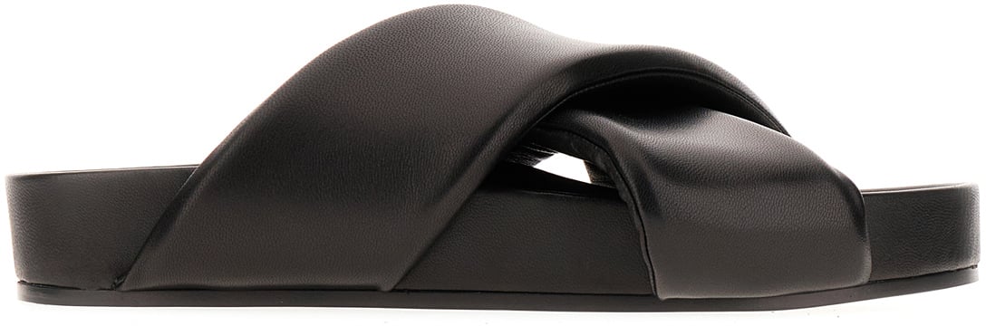 Jil Sander Jil Sander Black nappa leather slippers Zwart