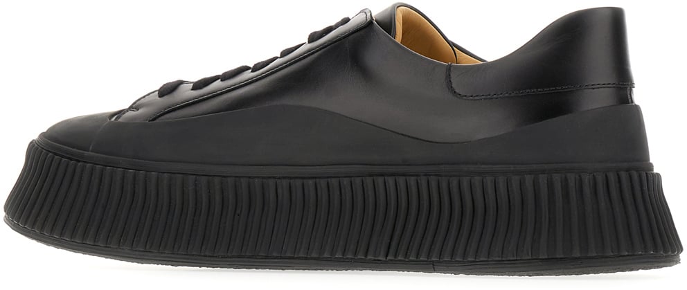 Jil Sander Jil Sander Black leather sneakers Zwart