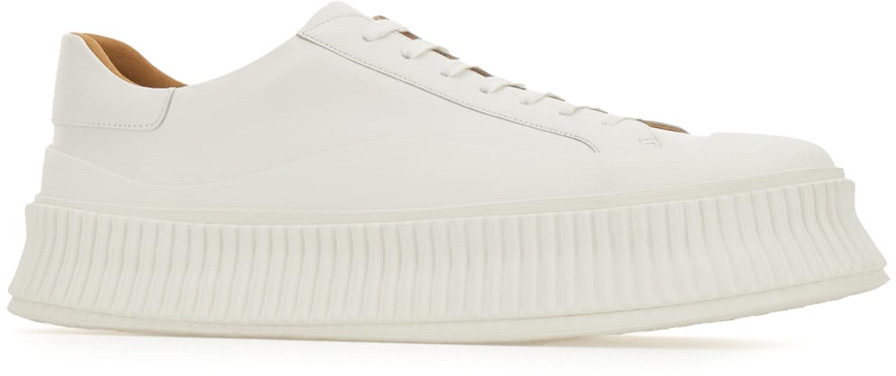 Jil Sander Ivory leather sneakers Neutraal