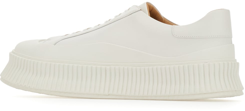 Jil Sander Ivory leather sneakers Neutraal