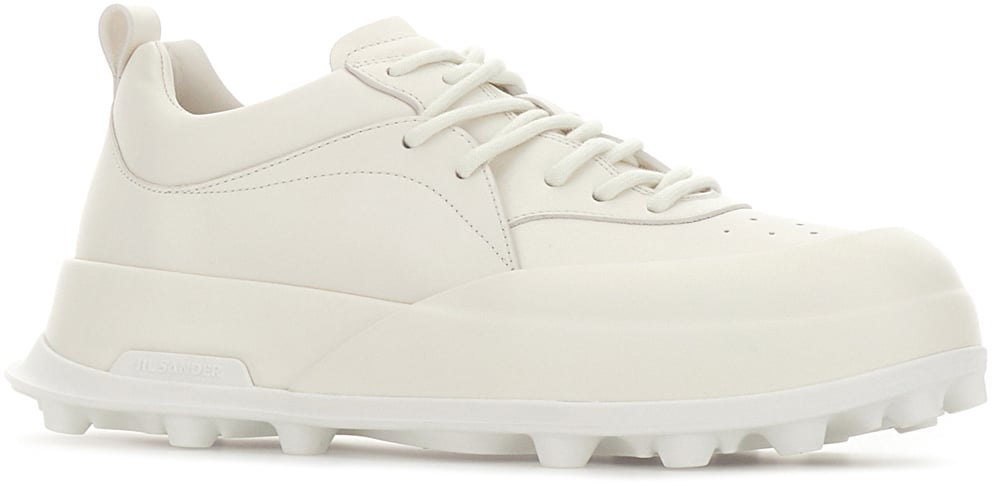 Jil Sander Jil Sander Ivory leather Orb sneakers Neutraal
