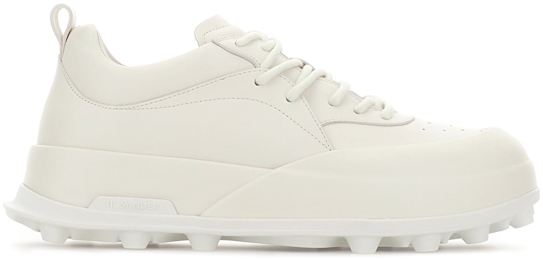 Jil Sander Jil Sander Ivory leather Orb sneakers Neutraal