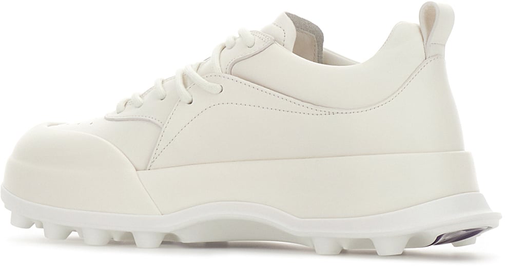 Jil Sander Jil Sander Ivory leather Orb sneakers Neutraal