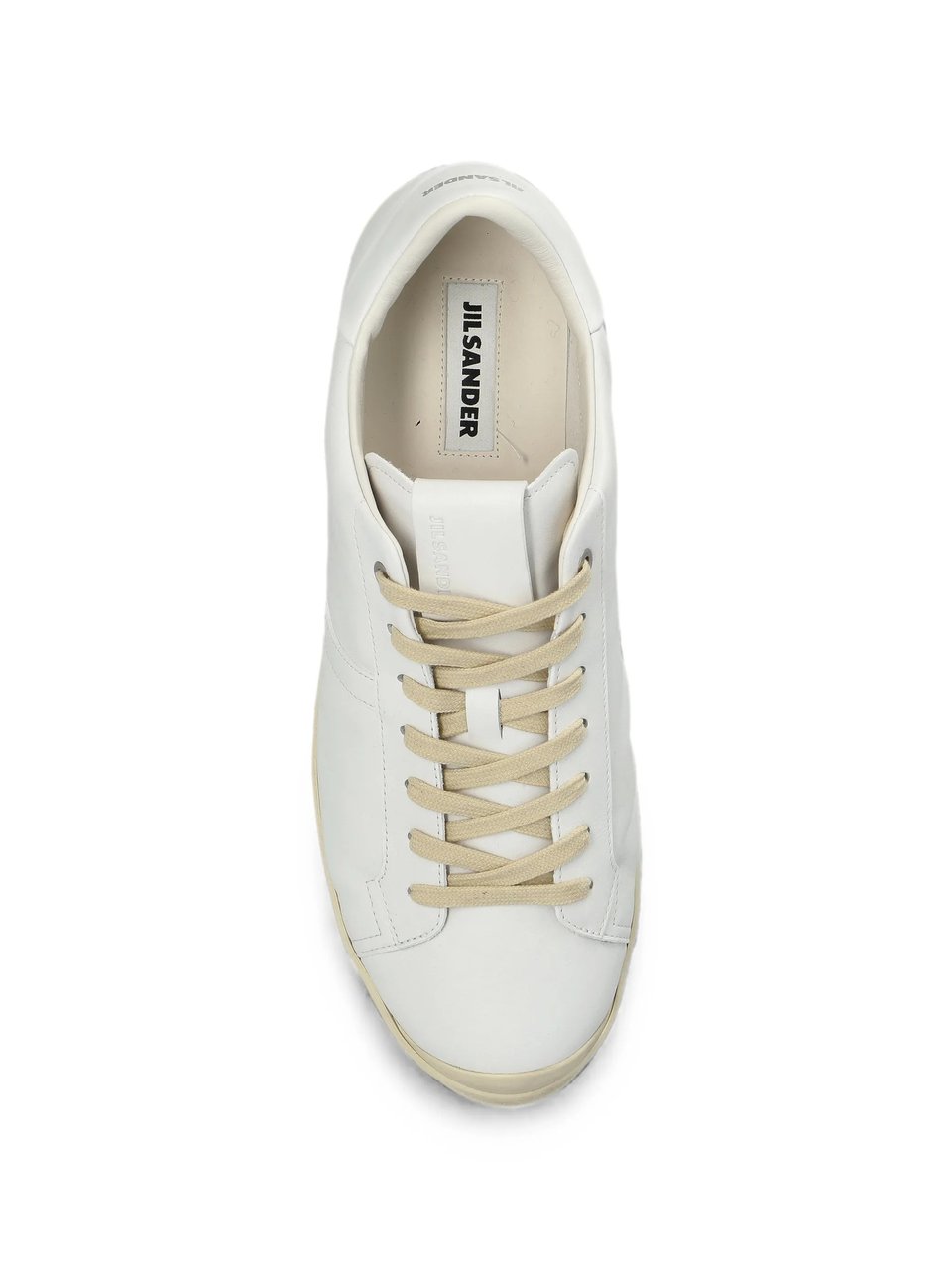 Jil Sander White Leather Low-Profile Sneakers Wit