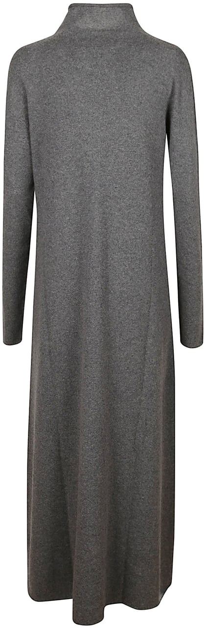 Jil Sander Relaxed Fit Midi Dress With Mock Neck And Long Sleeves Grijs