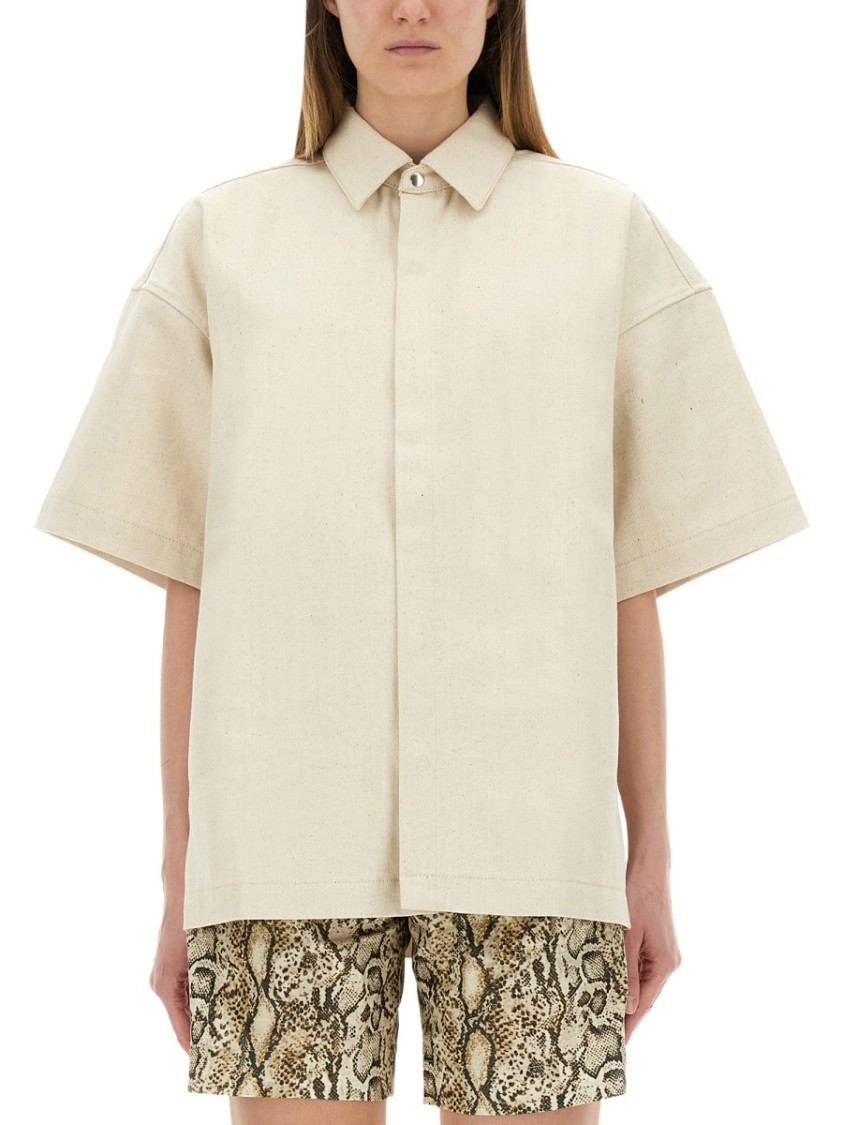 Jil Sander Oversized Heavy Cotton Shirt Neutraal