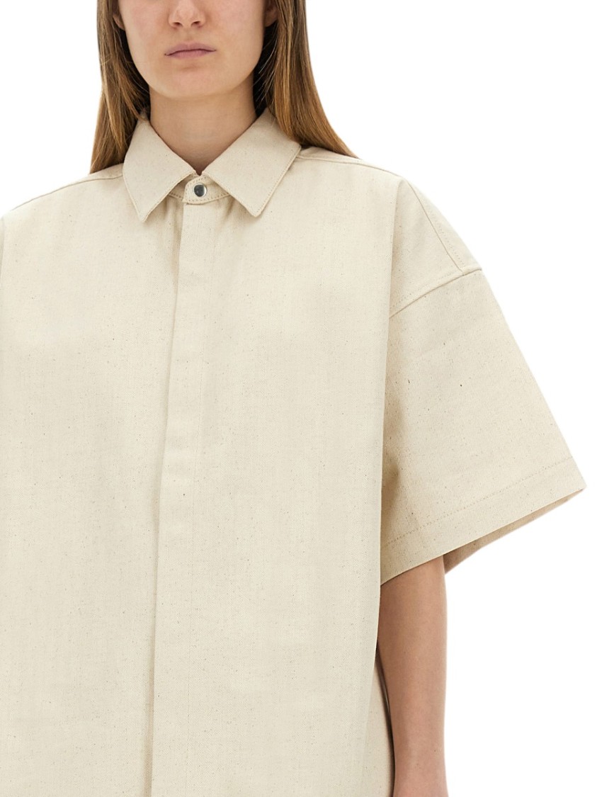 Jil Sander Oversized Heavy Cotton Shirt Neutraal