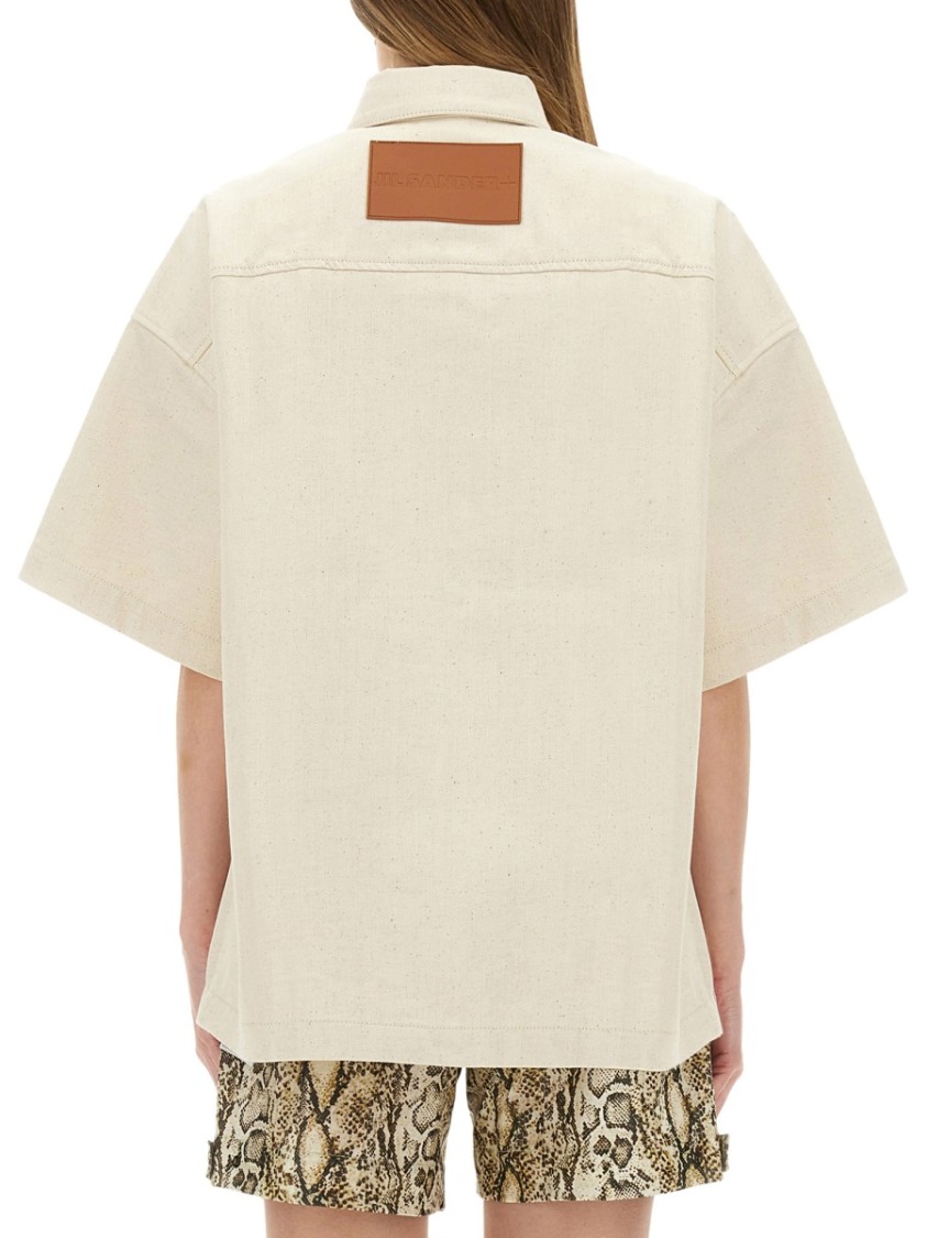 Jil Sander Oversized Heavy Cotton Shirt Neutraal