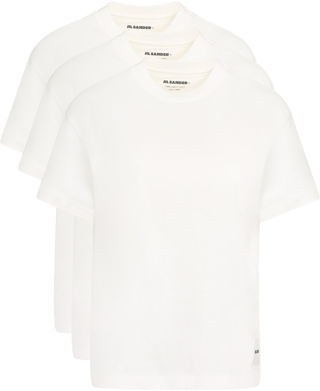 Jil Sander Set of three cotton t-shirts Wit