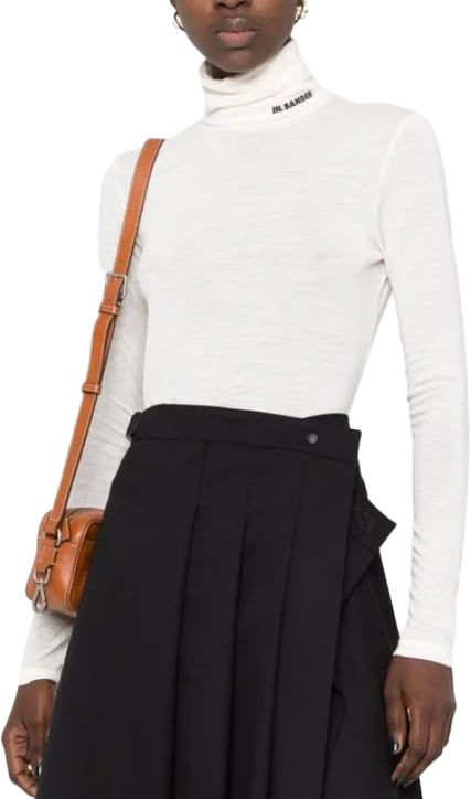 Jil Sander Logo Turtleneck Natural Wit