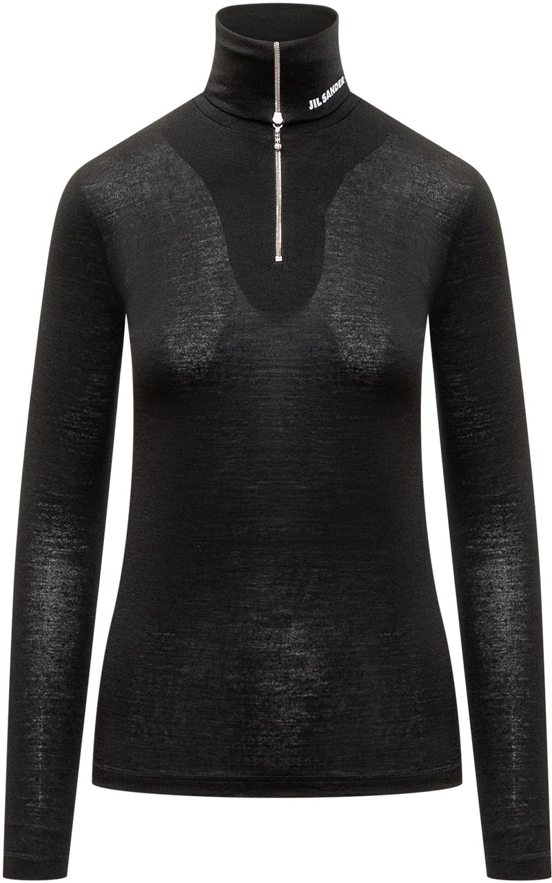 Jil Sander T-Shirt con Logo Zwart