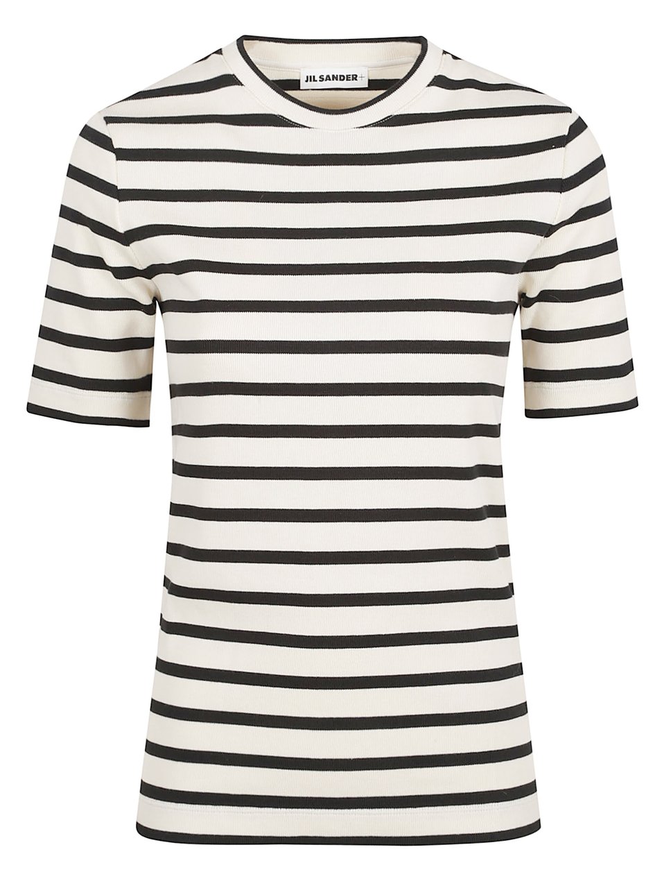 Jil Sander Fine Ribbed Cotton T-Shirt Wit