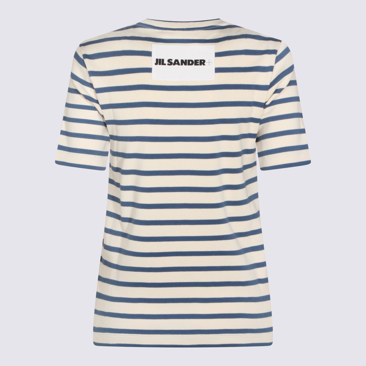 Jil Sander White And Blue Cotton T-Shirt Neutraal