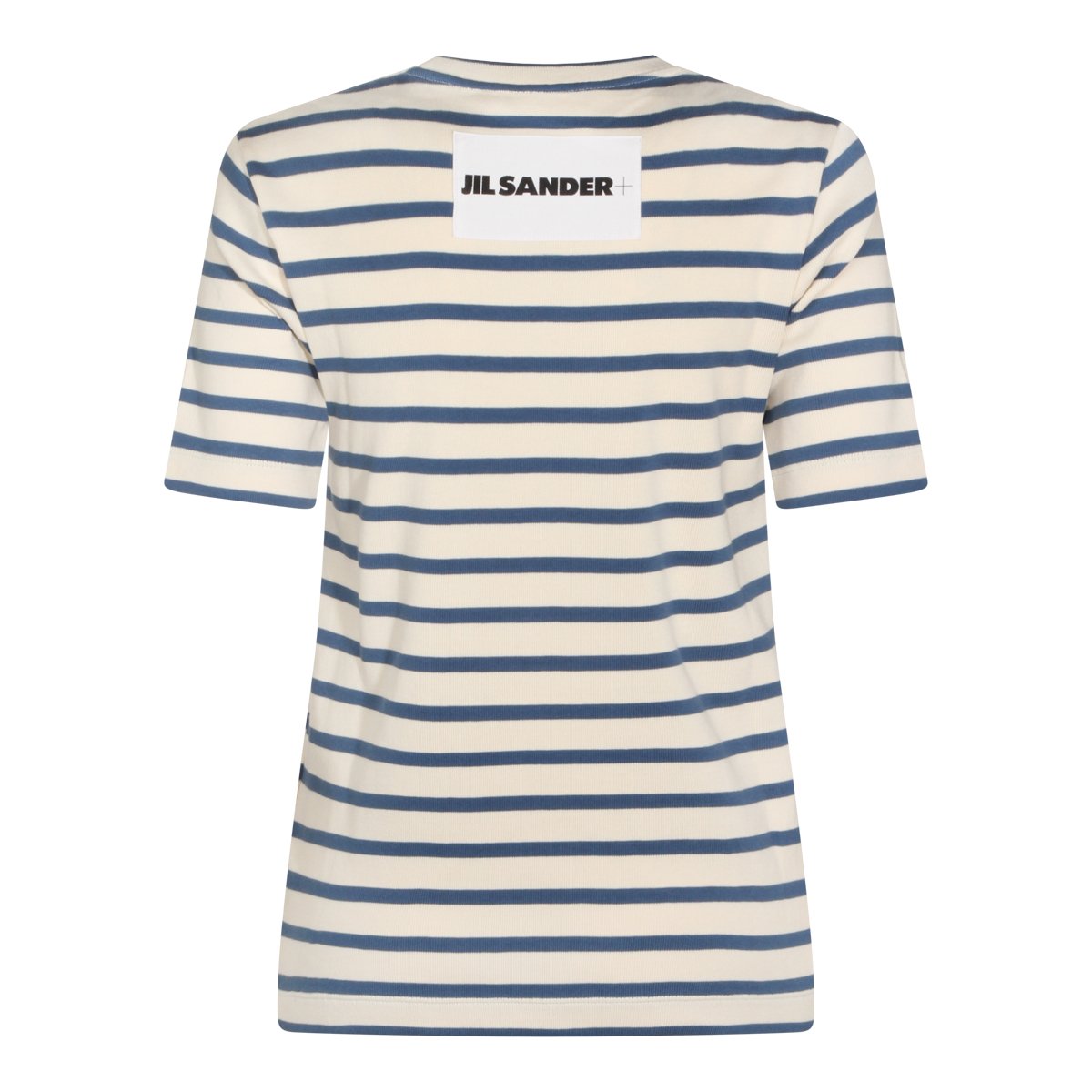 Jil Sander White And Blue Cotton T-Shirt Neutraal