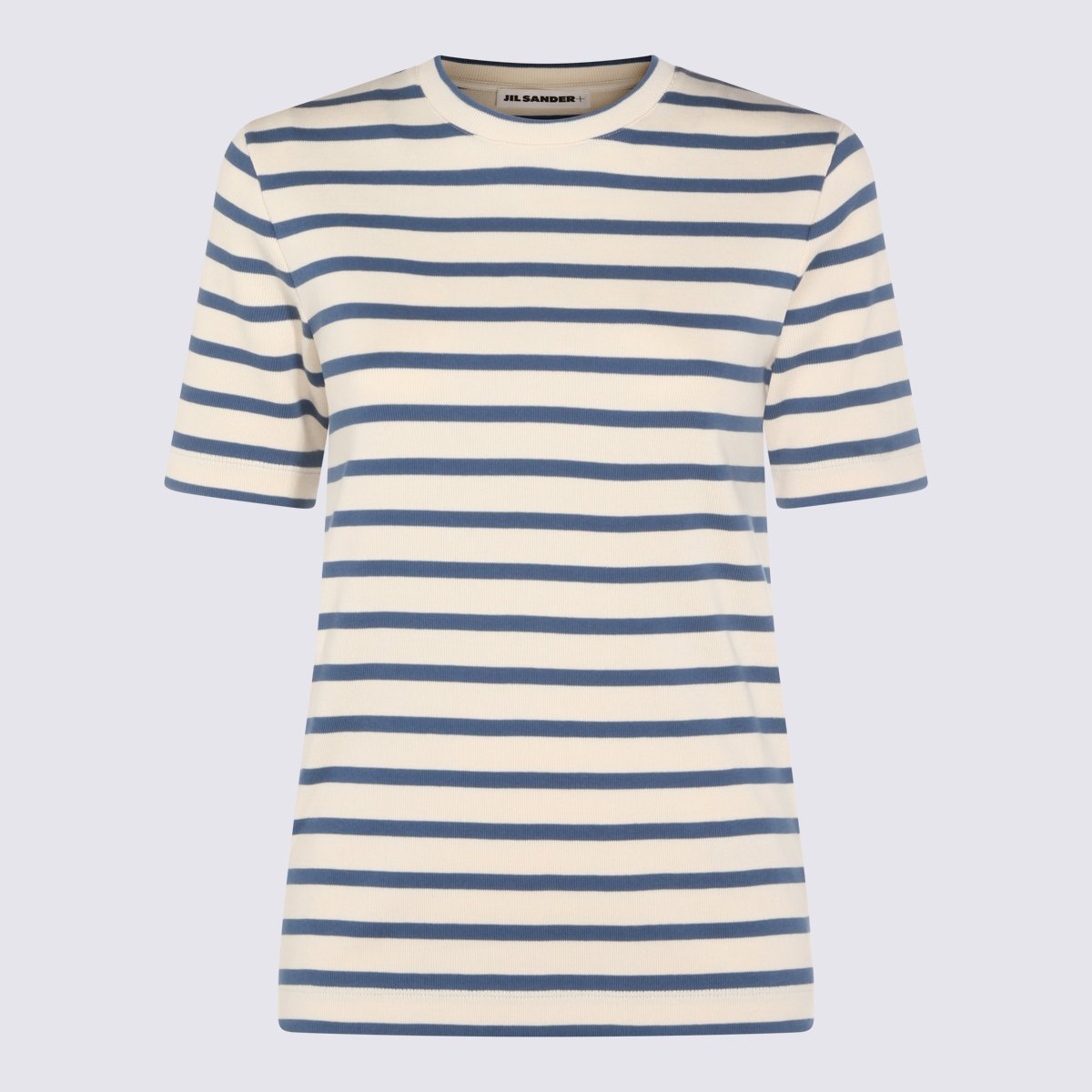 Jil Sander White And Blue Cotton T-Shirt Neutraal