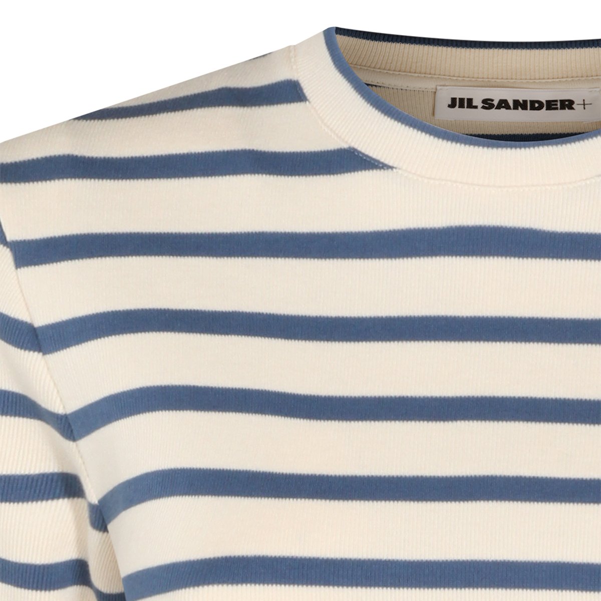 Jil Sander White And Blue Cotton T-Shirt Neutraal