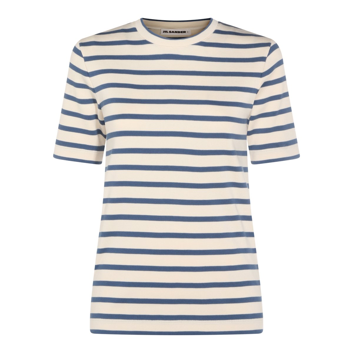 Jil Sander White And Blue Cotton T-Shirt Neutraal