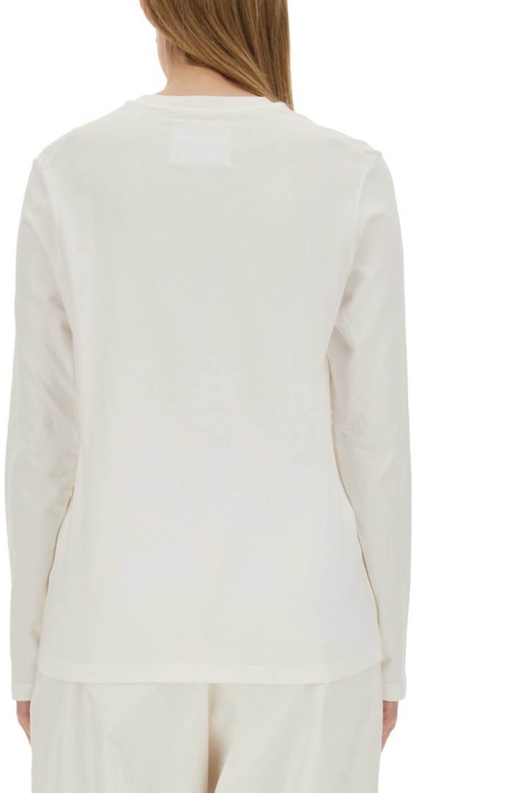 Jil Sander Long-Sleeved T-Shirt With Logo Wit