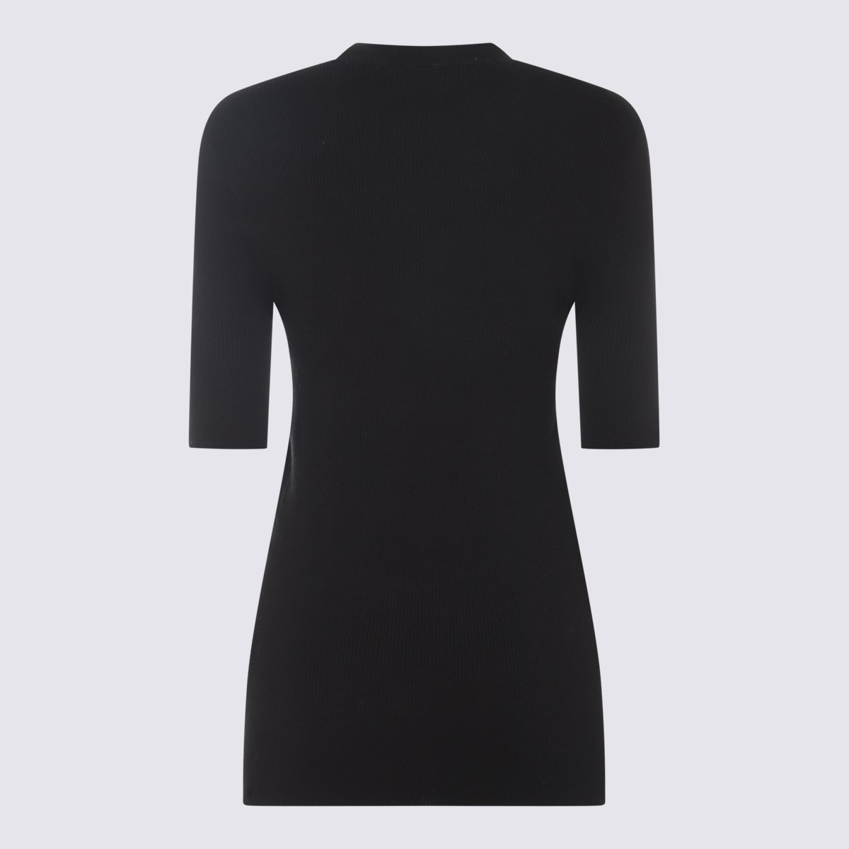 Jil Sander Fitted Black Sweater With Crew Neckline And Subtle Logo Detail Zwart