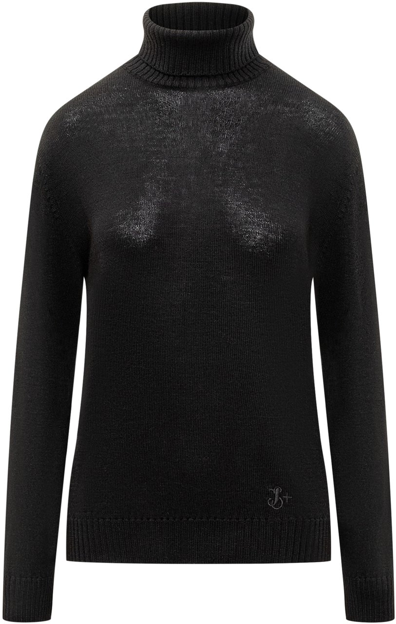 Jil Sander Maglia in Lana con Logo Zwart