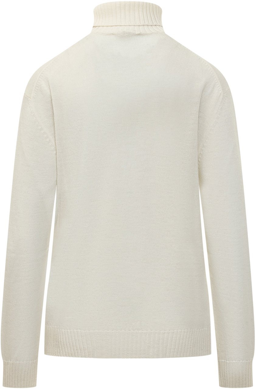 Jil Sander Maglia in Lana con Logo Beige