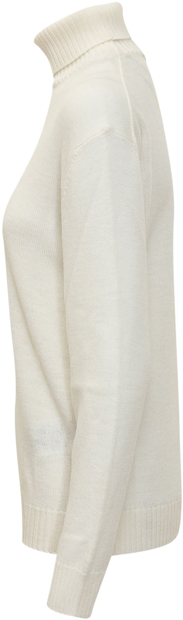 Jil Sander Maglia in Lana con Logo Beige