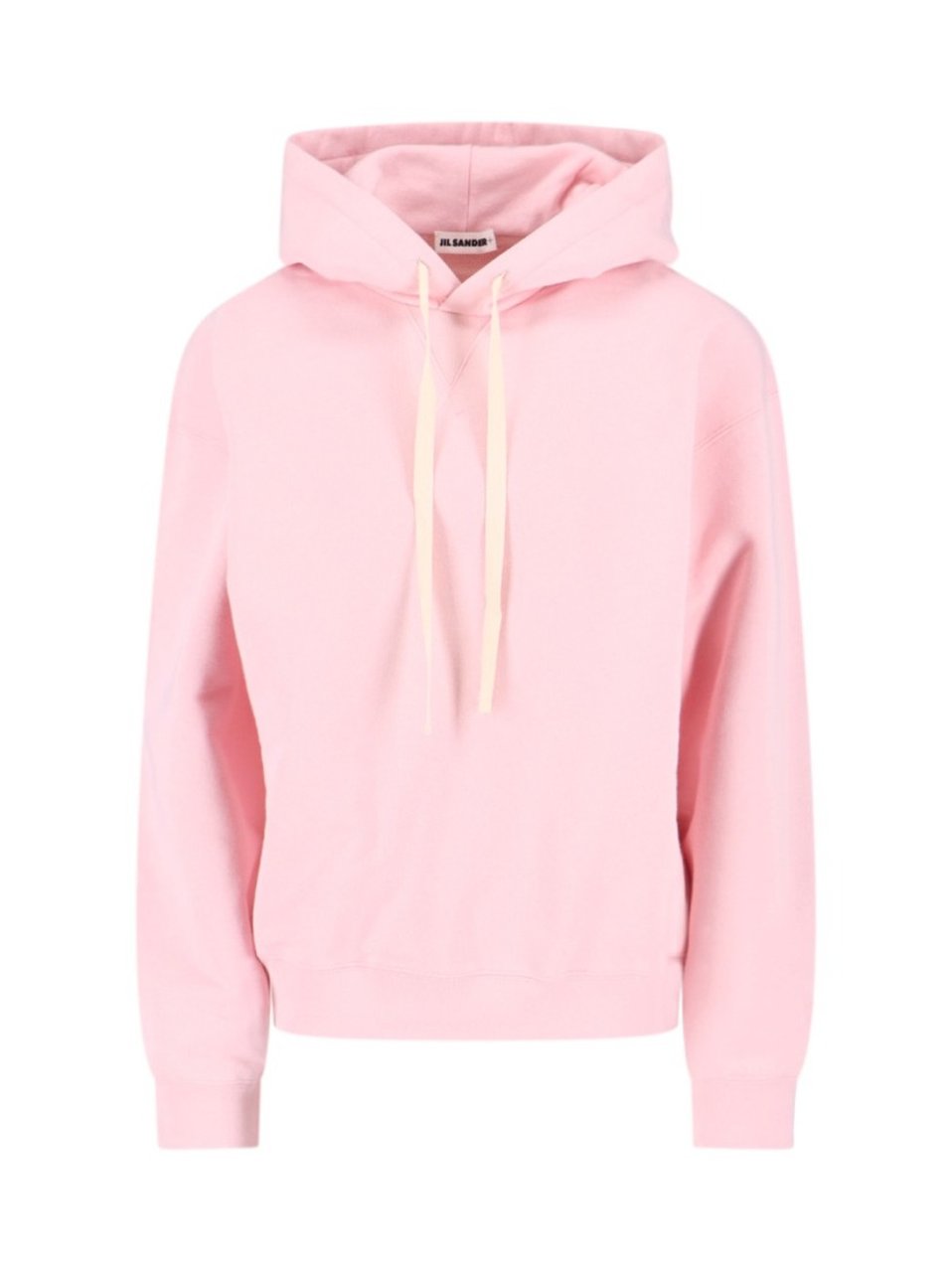 Jil Sander Embroidered Logo Cotton Hoodie Roze