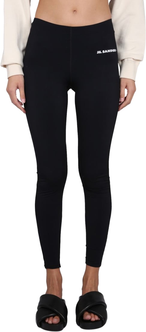 Jil Sander Leggings With Logo Zwart