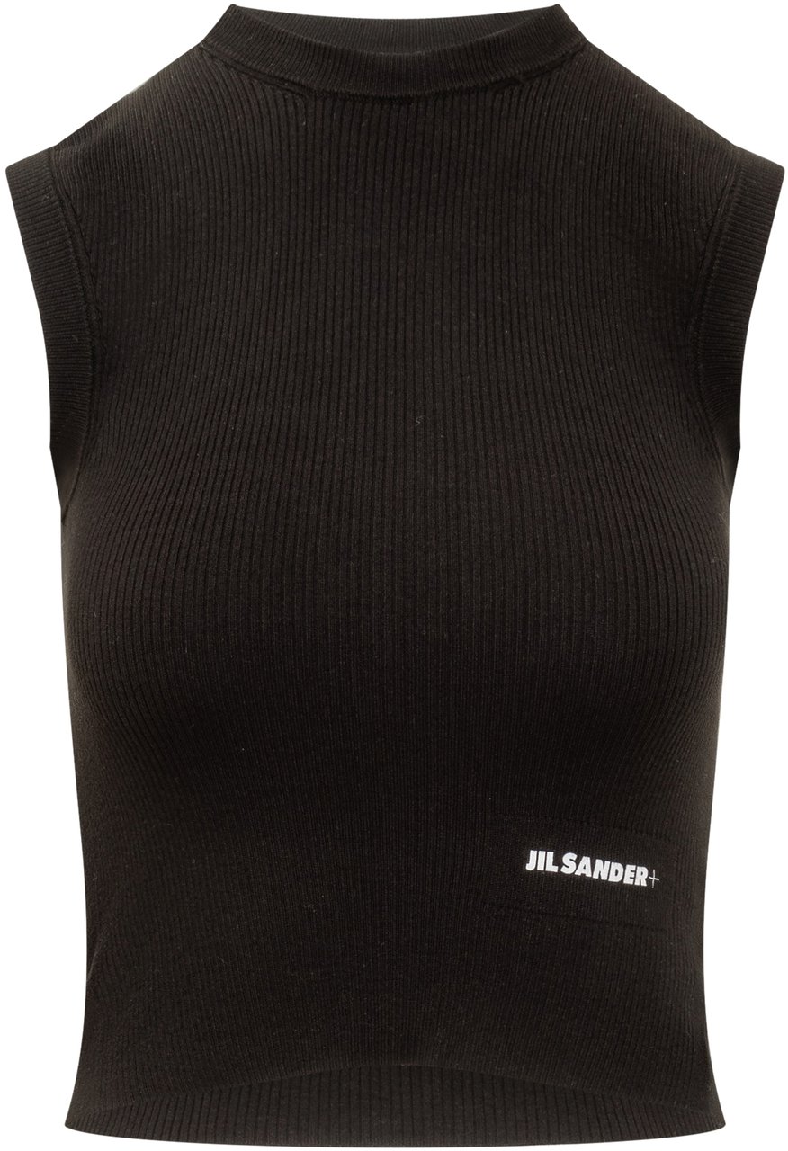 Jil Sander Top con Logo Zwart