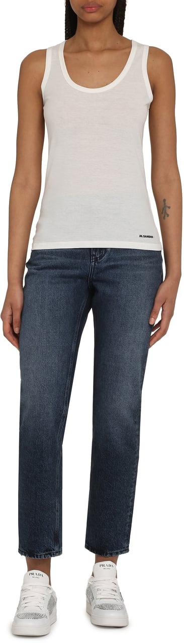 Jil Sander Cotton tank top Wit