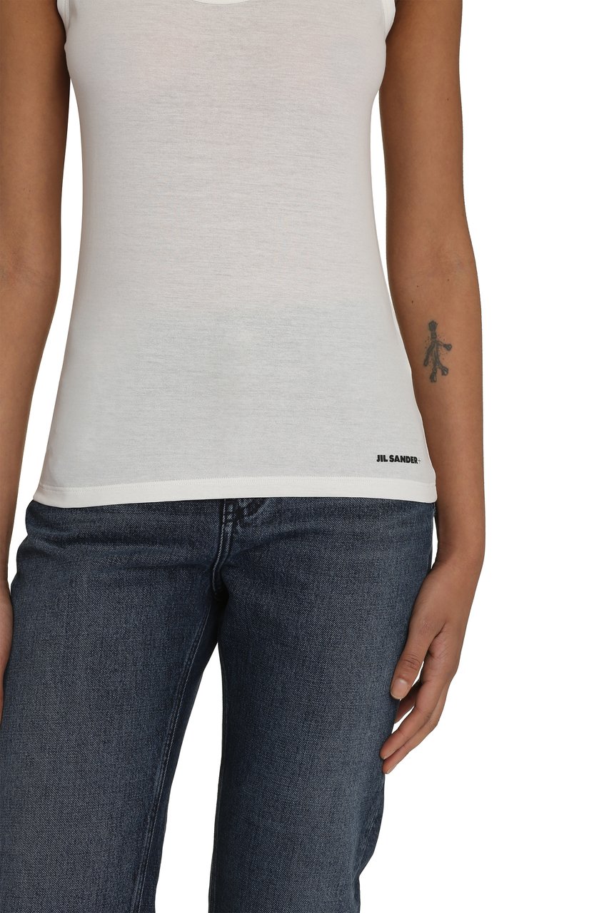Jil Sander Cotton tank top Wit