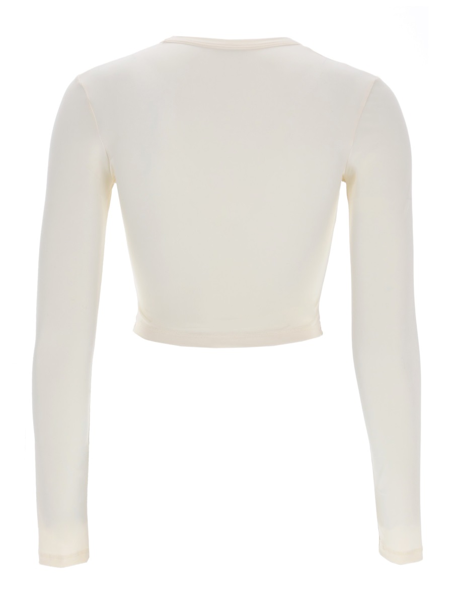 Jil Sander Fitted Cropped Polyamide-Blend Long Sleeve Top Wit