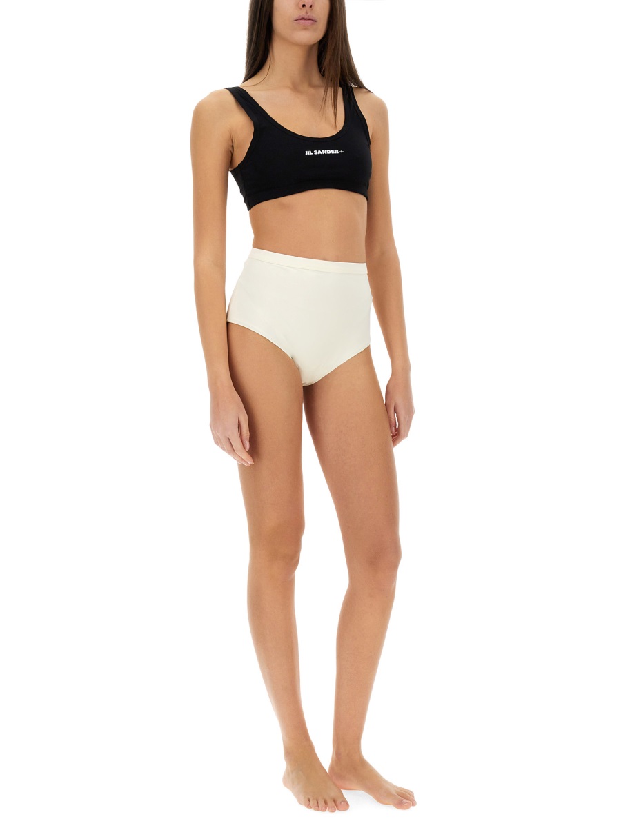 Jil Sander High-Waisted Bikini Briefs with Logo Band Neutraal