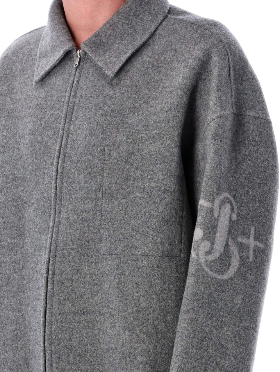 Jil Sander Blouson 170 Emb Db Pebble Grijs