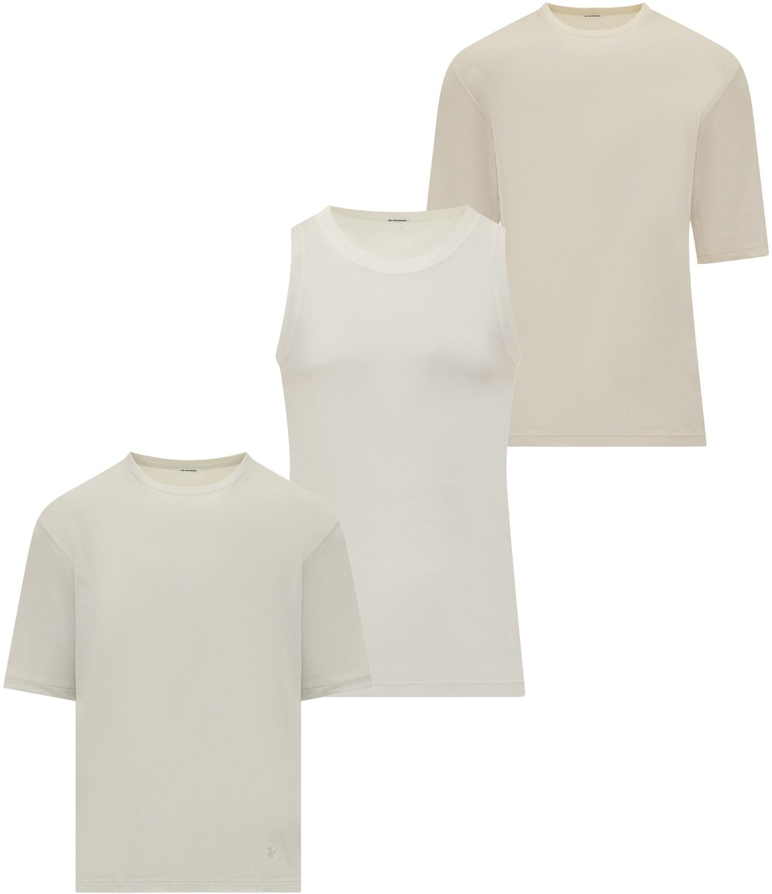 Jil Sander T-Shirt Kit Pacco da 3 Wit
