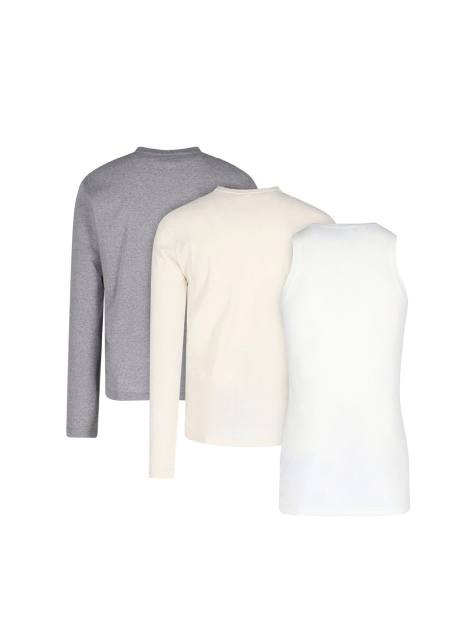 Jil Sander Cotton T-Shirt and Tank Top Set in Neutral Shades Wit