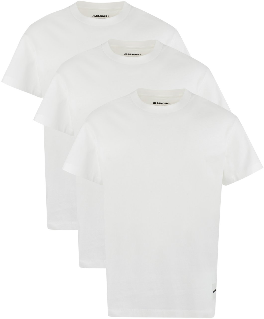Jil Sander Set of three cotton t-shirts Wit