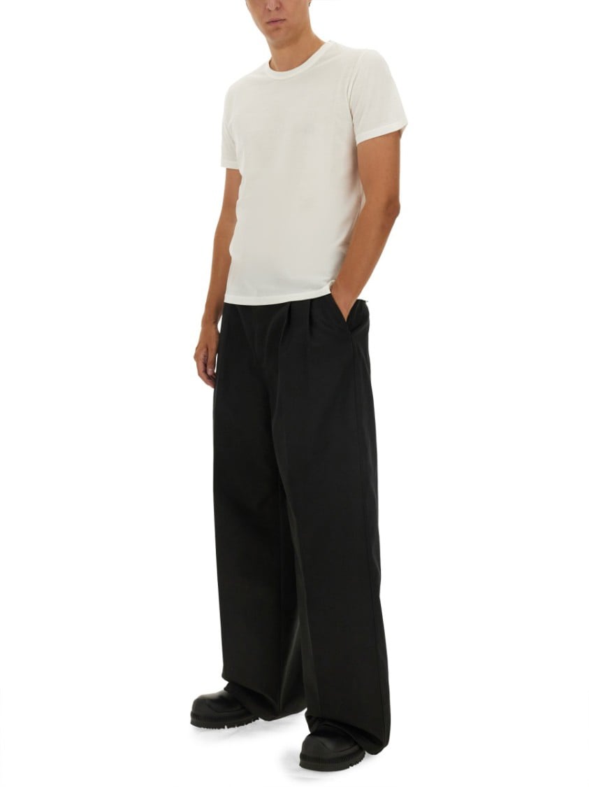 Jil Sander Classic White Cotton T-Shirt Wit