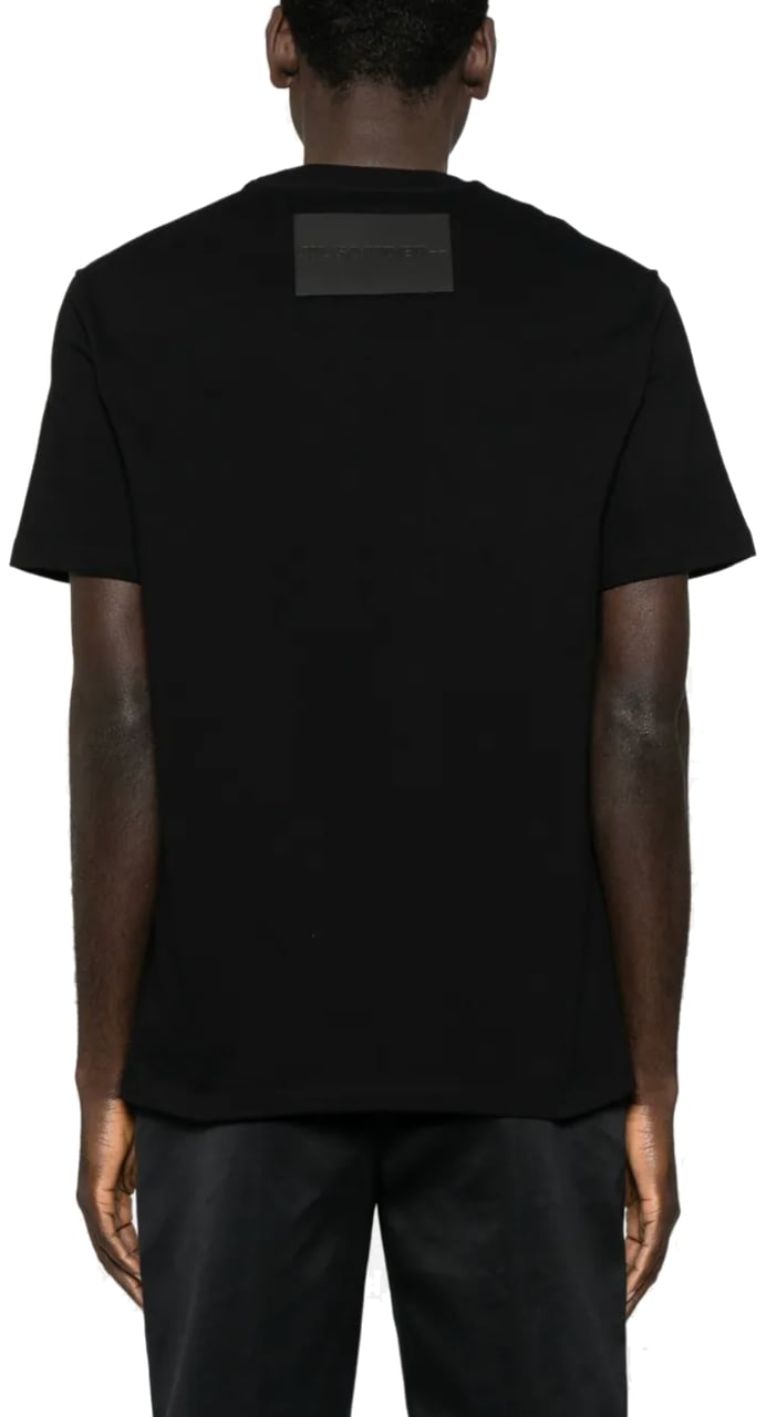 Jil Sander Leather Logo Back Patch T-shirt Black Zwart