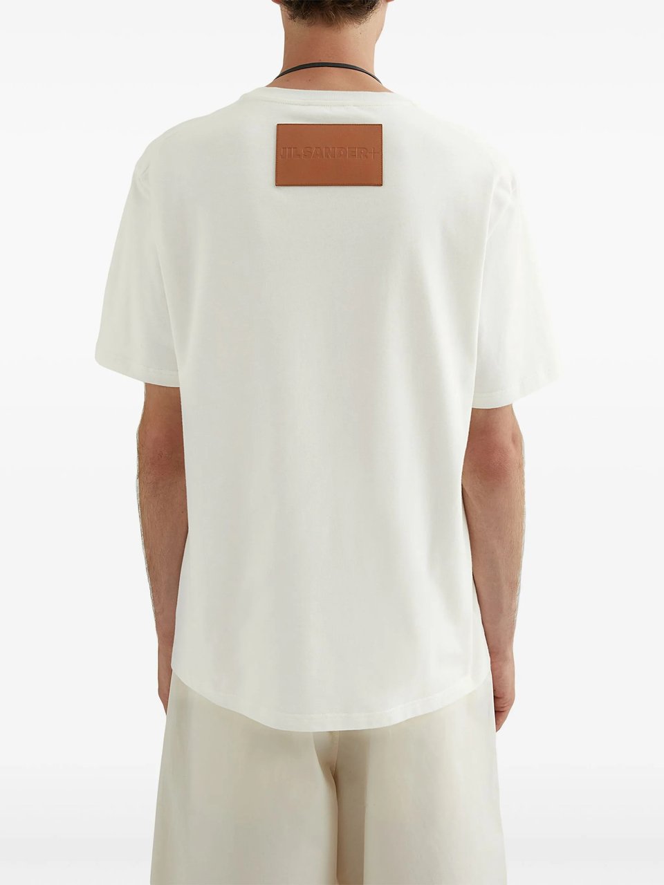 Jil Sander White Minimalist Short-Sleeved Patch T-Shirt Wit