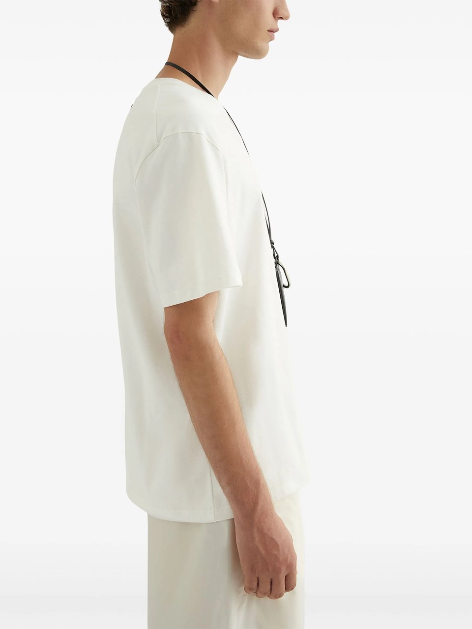 Jil Sander White Minimalist Short-Sleeved Patch T-Shirt Wit