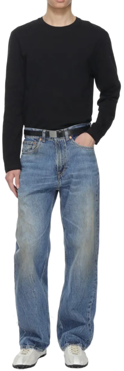 Jil Sander Logo Leather Patch Back Longsleeve Black Zwart