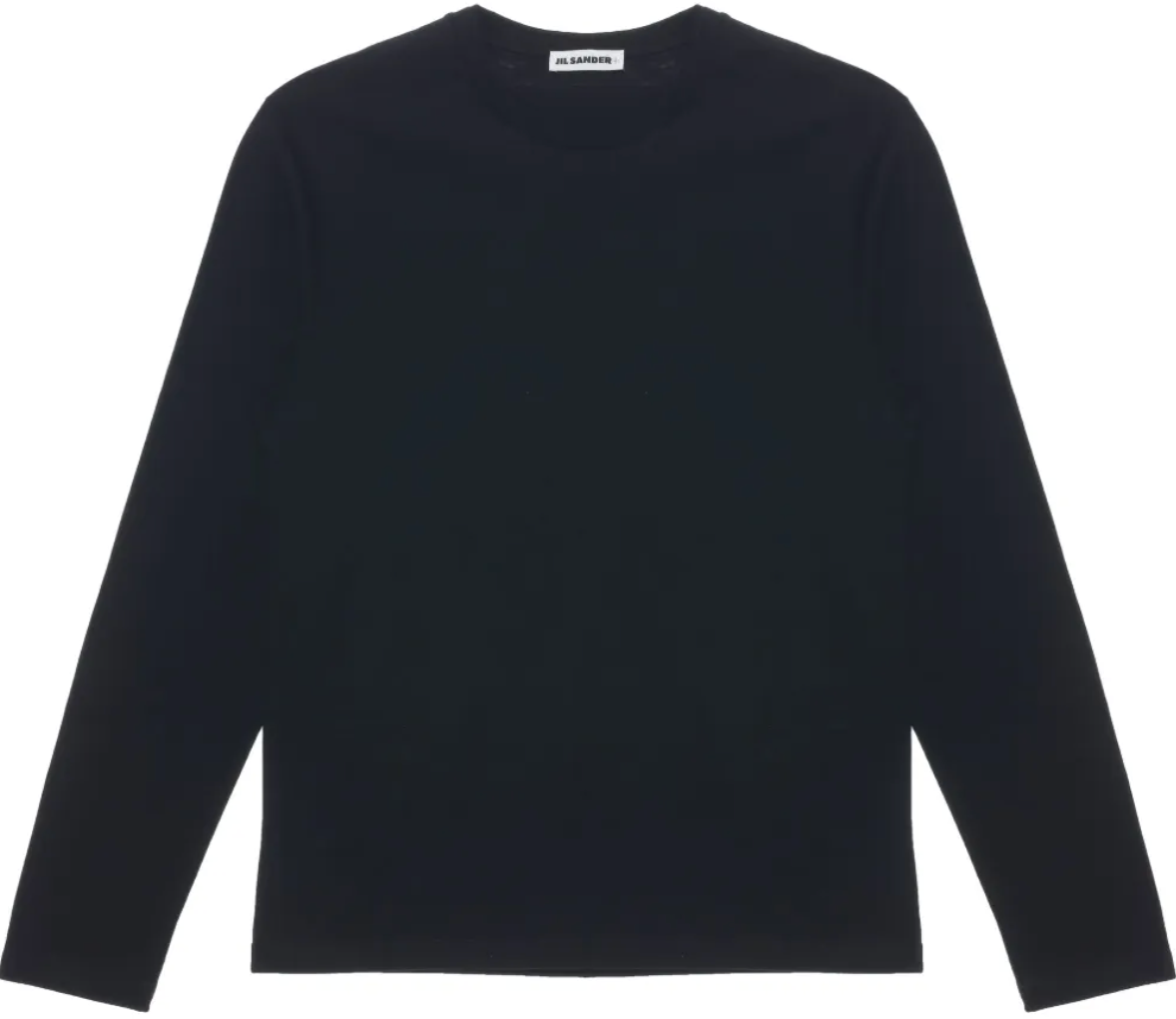 Jil Sander Logo Leather Patch Back Longsleeve Black Zwart